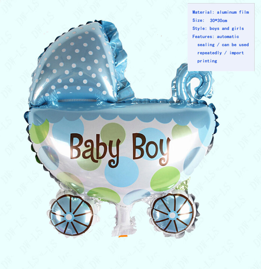 บอลลูนฟอลย์ รถเข็นเด็กผู้ชาย ไซส์ใหญ่ - Baby Boy Cart Foil Balloon / Item No. TL-C025