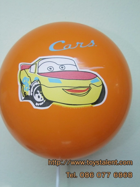 ลูกโป่งกลมพิมพ์ลายการ์ตูน Cars ไซส์ 12 นิ้วคละสี แพ็คละ 10 ใบ (Round Balloons 12" - Printing Cars Cartoon latex balloons)