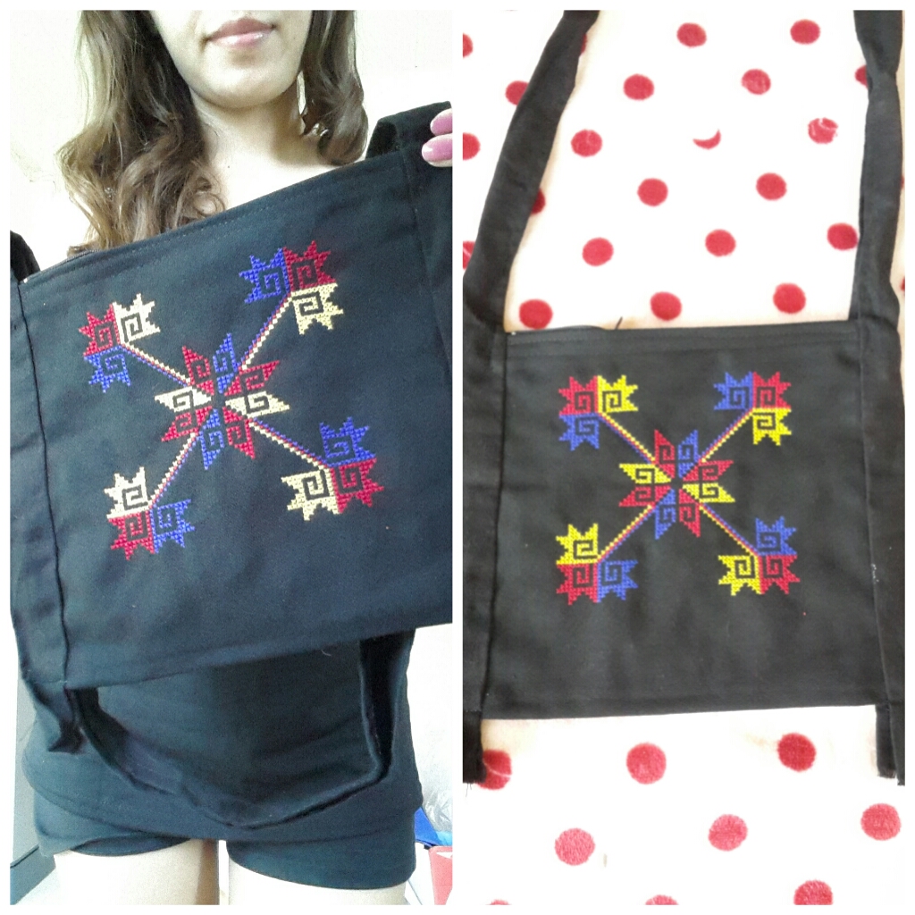 ย่ามสะพาย ลายปัก ใบเล็ก ปัก สีแดง,น้ำเงิน,เหลือง