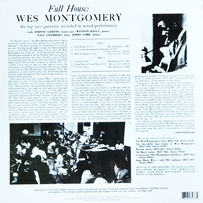 Wes Montgomery - Full House recorded 'Live' At Tsubo-Berkeley,California