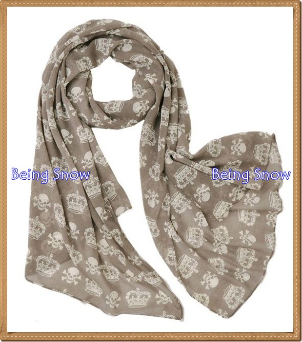 Zara ลายกะโหลก+มงกุฎ - สีกากี