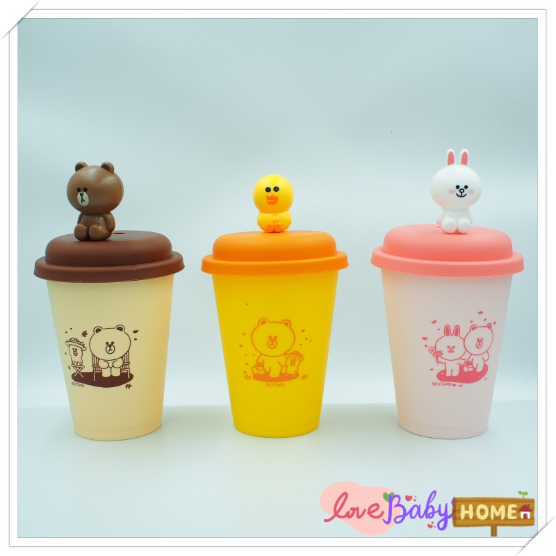 Café Amazon แก้วพลาสติก LINE FRIENDS ยกชุด 3 ใบ
