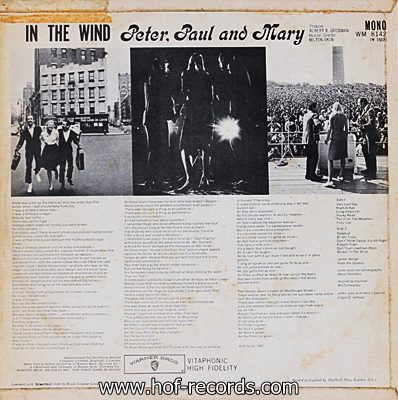 Peter Paul & Mary - In The wind 1963 1lp