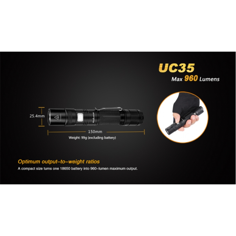 ไฟฉาย Fenix UC35 แถมแบต