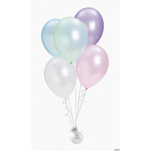 ลูกโป่งกลมเนื้อมุก สีเขียวอ่อนน้ำทะเล ไซส์ 10 นิ้ว แพ็คละ 10 ใบ (Round Balloons Size 10" - Pearl Sea Green Color)