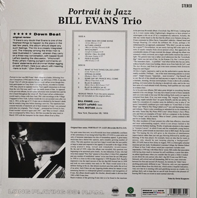 Bill Evans Trio - Portrait In Jazz 1Lp N.