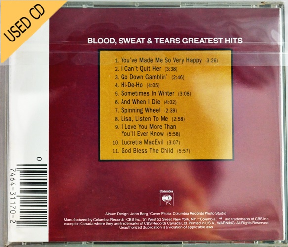 Used CD ฺBlood Sweat & Tears - Greatest Hits