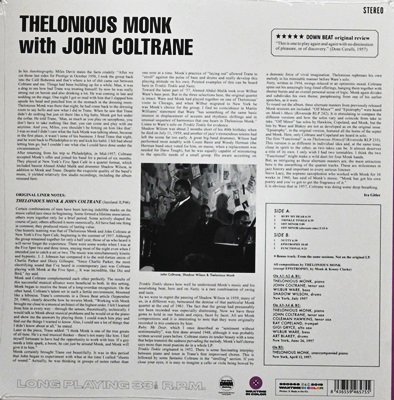 The Lonious Monk - With John Coltrane 1Lp N.