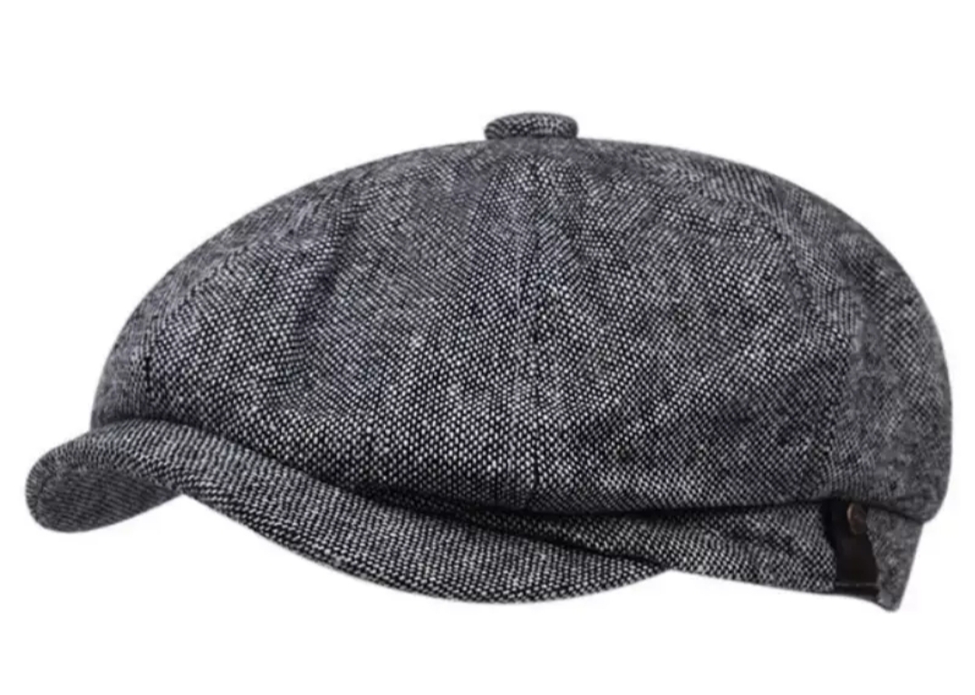 หมวกวินเทจ อังกฤษ หมวกแก๊ป ฝ้ายคอตตอน ลินิน ลายเล็ก (ดำ เทา น้ำตาล ครีม เทาอ่อน ) ฟรีไซส์ 56-58ซม