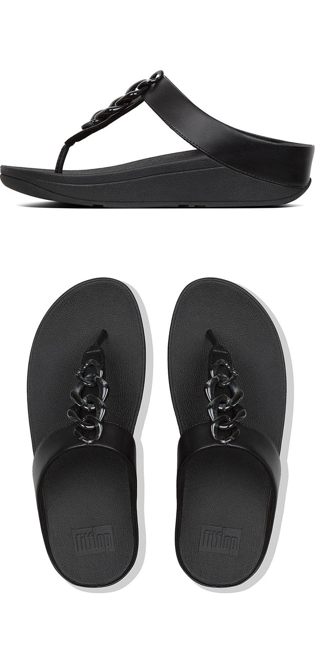 Fitflop Fino Tortoiseshell Chain Black ของแท้ นำเข้าจาก USA และ UK