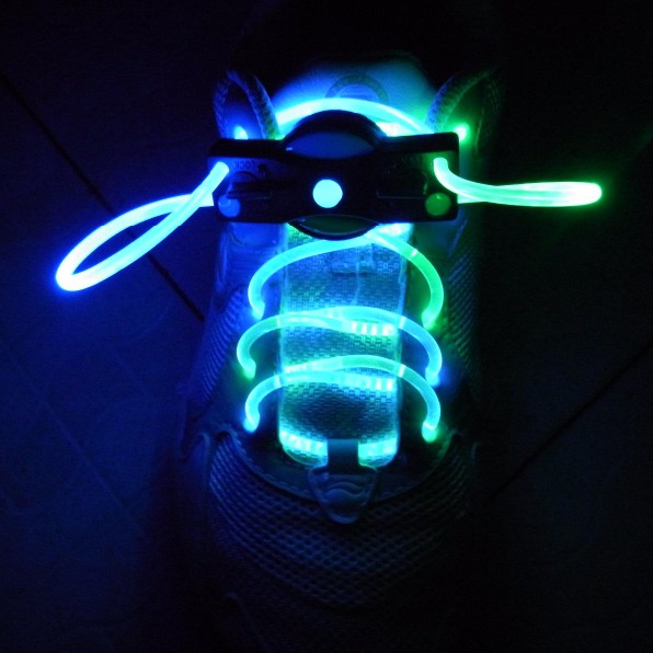 เชือกผูกรองเท้าไฟ LED สีฟ้า/สีเขียว Shoelace - LED Blue/Green color