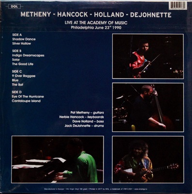 Pat Metheny Hancock Holland Dejohnette - Live At The Academy Of Music Philadelphia 1990 2Lp N.