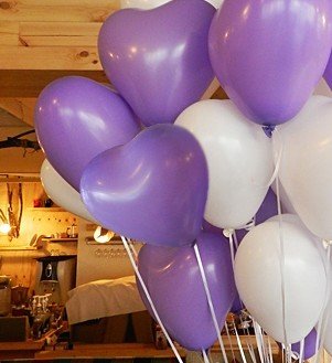 ลูกโป่งหัวใจ เนื้อสแตนดาร์ทสีม่วง ไซส์ 12 นิ้ว แพ็คละ 10 ใบ (Heart Latex Balloon - Purple Color 12")