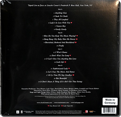 Tony Bennett & Lady Gaga - Cheek To Gheek Live! 2Lp New