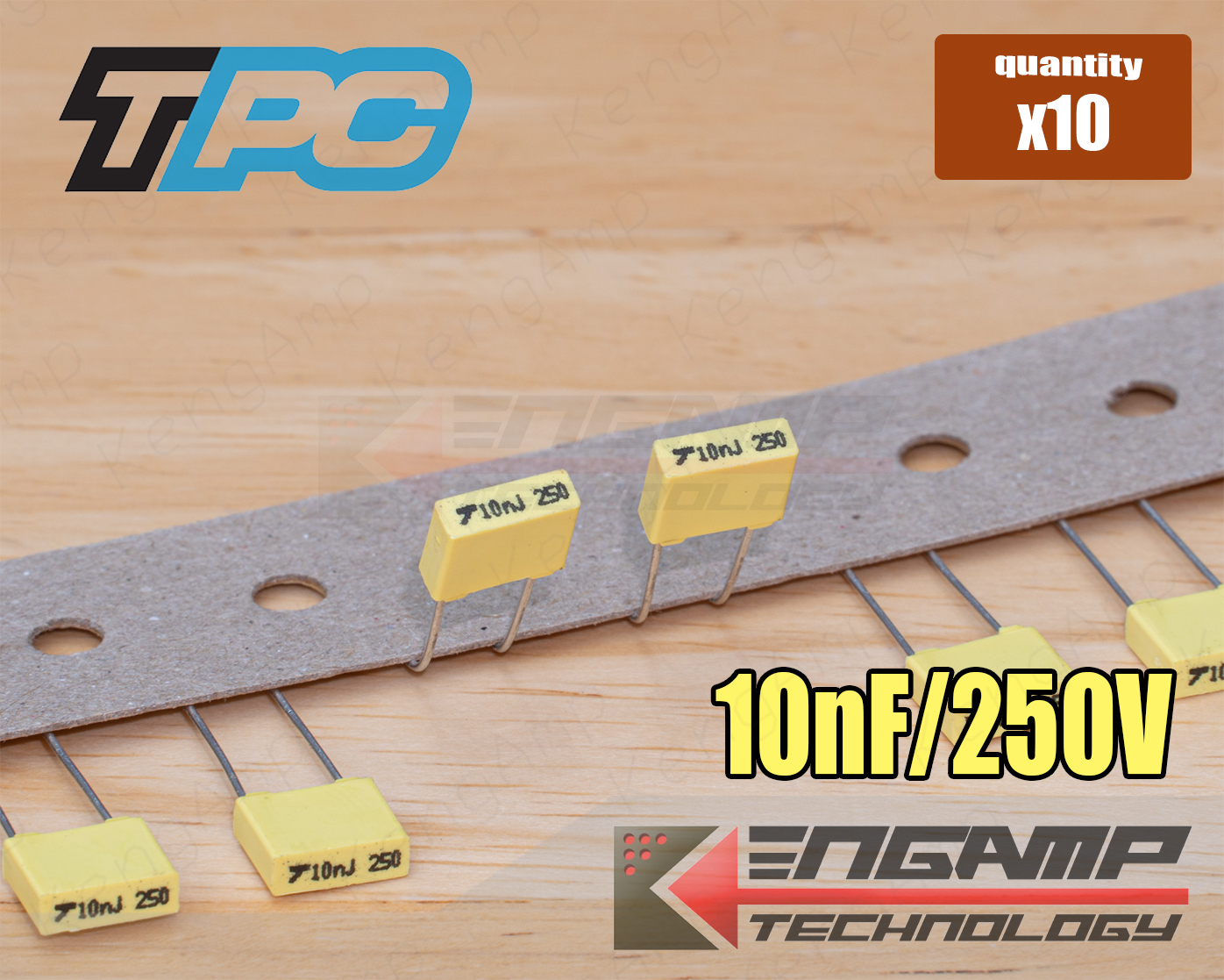 (10ตัว) [F-CAP] 0.01uF/250V 10nJ250V TPC 2.4x7.5xH6.5mm P=5mm