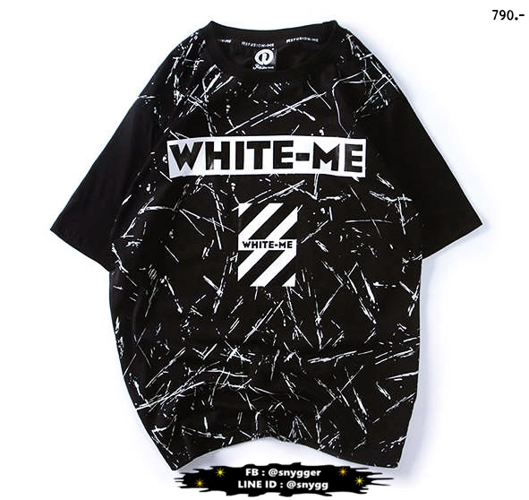 เสื้อยืดสกรีนลาย WHITE-ME "พร้อมส่ง L"