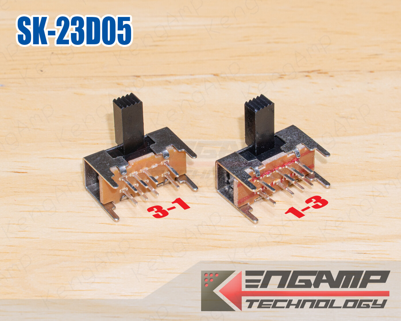 (10ตัว) [SW] SK-23D05 (2P3T) X=9mm เลือกรุ่นด้านใน
