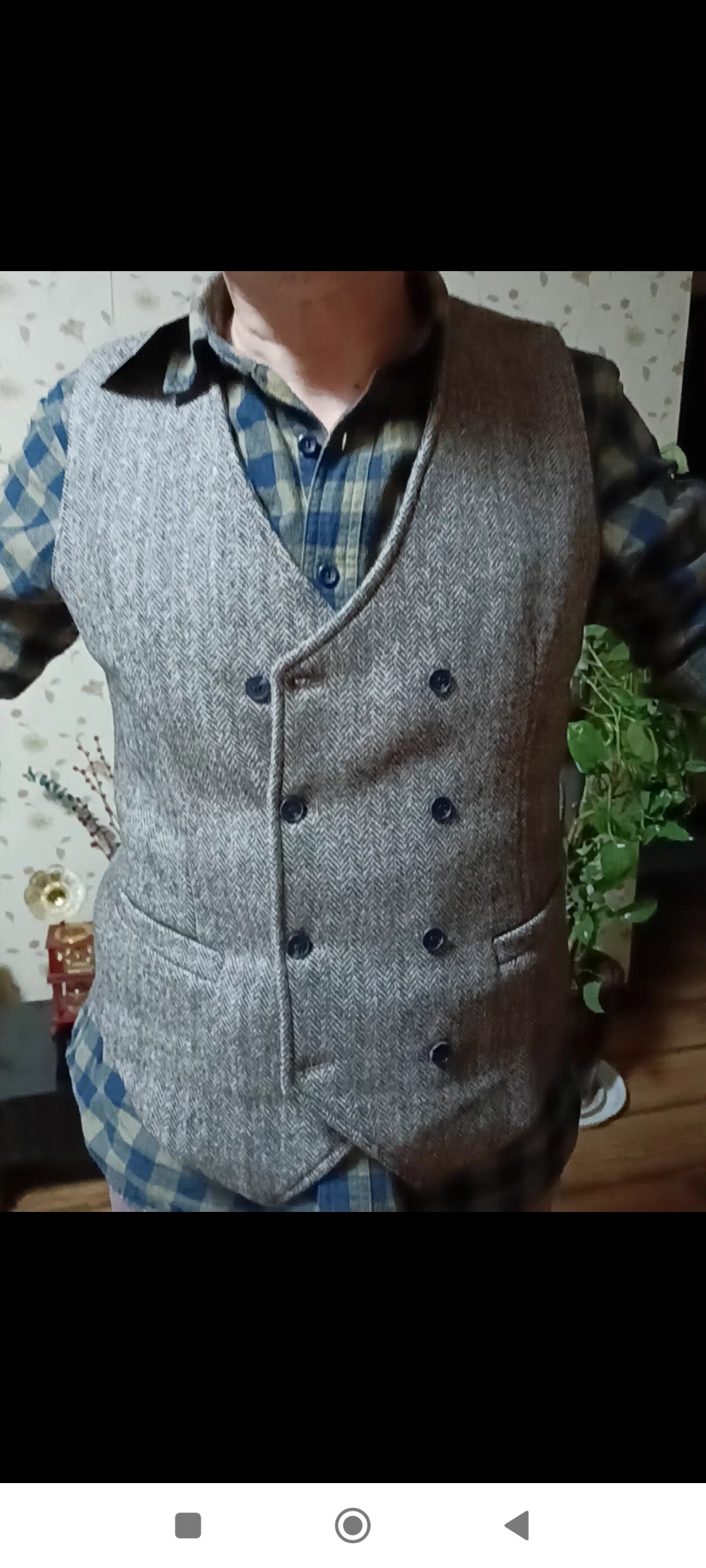 เสื้อกั๊กกระดุมคู่ ชาย สไตล์อังกฤษ22 แฟชั่นวินเทจ กระดุมคู่4 8เม็ด No.37-39-41 43 สีน้ำตาล เทา ดำ