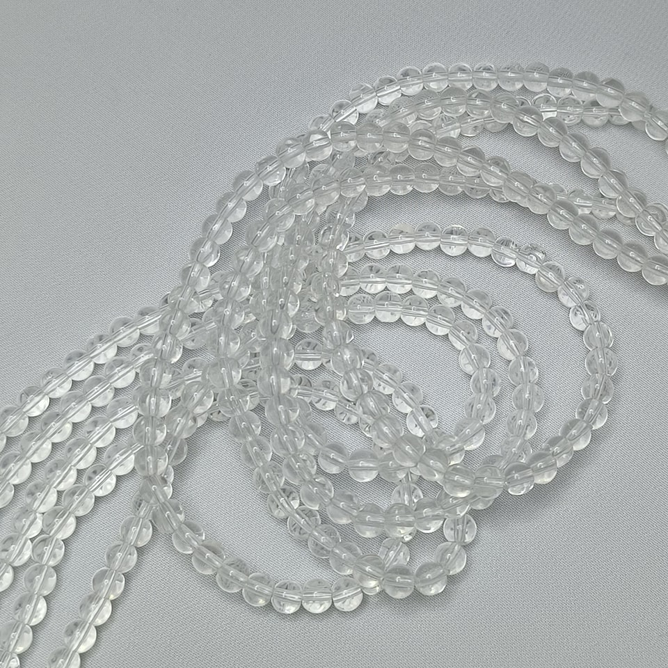 หินควอตซ์ใส หินฟื้นฟูพลัง - เป็นที่ยอมรับ งดงาม พละกำลัง ยาว 37 ซม. - 8 มิล (50 เม็ด)