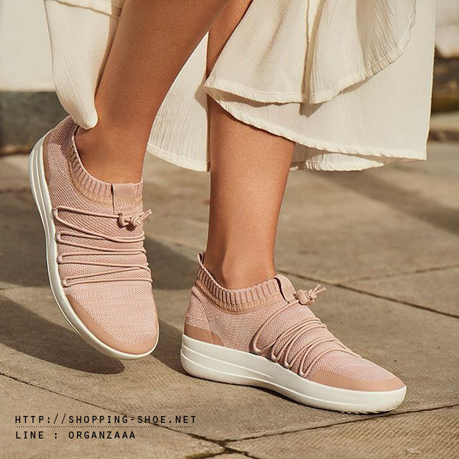 Fitflop Uberknit Slip On Ghillie Sneakers Neon Blush / Urban White ของแท้ นำเข้าจาก USA และ UK
