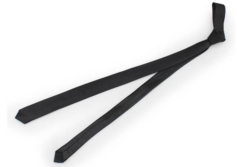 หลายสี เน็คไทแฟชั่นเส้นบาง เล็กพิเศษ 3.5cm สีดำ