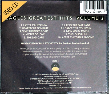 Used CD Eagles - Greatest Hits Volume 2