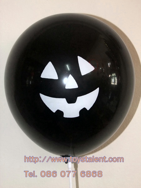 ลูกโป่งกลมพิมพ์ลาย ชุด Halloween ไซส์ 12 นิ้ว คละแบบ แพ็คละ 4 ใบ (Round Balloons 12" - Halloween Printing latex balloons) สำเนา