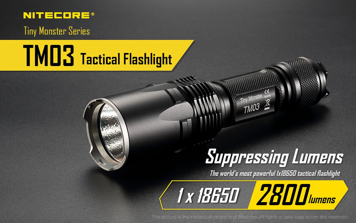 ไฟฉายแรงสูง Nitecore TM03 2800 ลูเมนส์ แถมแบต