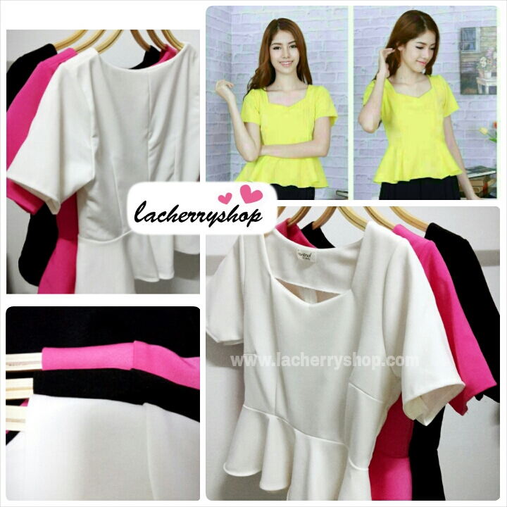 เสื้อแฟชั่น เสื้อทำงาน ผ้าฮานาโกะ สีดำ ดีไซน์สวยเรียบหรู สินค้าคุณภาพ ราคาไม่แพง