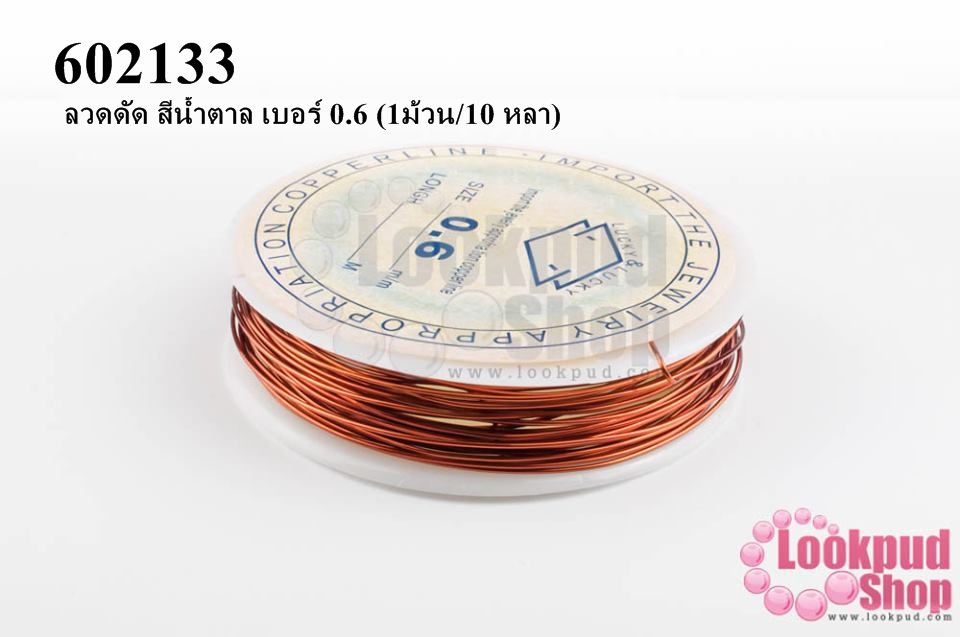 ลวดดัด สีน้ำตาล เบอร์ 0.6 (1ม้วน/10 หลา)