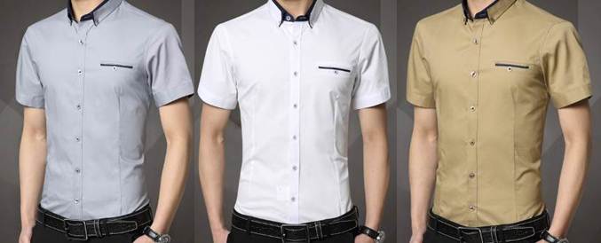 เสื้อเชิ้ตแขนสั้น คลิบคอกระเป๋า สีขาว 36