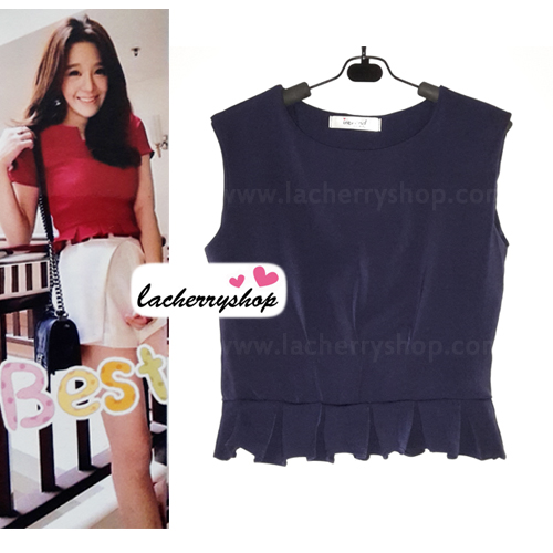 เสื้อแฟชั่น แขนกุด สีดำ ผ้าฮานาโกะ ทรงสวยเรียบหรู เนื้อผ้านิ่ม อยู่ทรง ไม่ยับง่าย ใส่สบาย สินค้าคุณภาพ ราคาไม่แพง