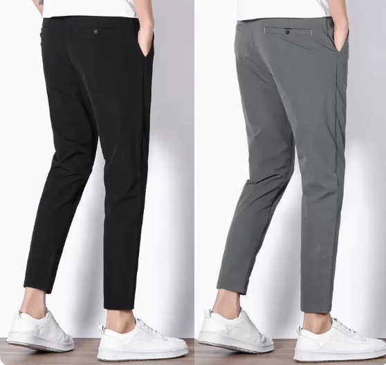 กางเกงผู้ชาย5 ส่วน กึ่งลำลอง ทรงสลิม ฝ้าย ใส่สบาย ราคาแพ็คคู่ No.28-36 เทา ดำ กากี เทาอ่อน