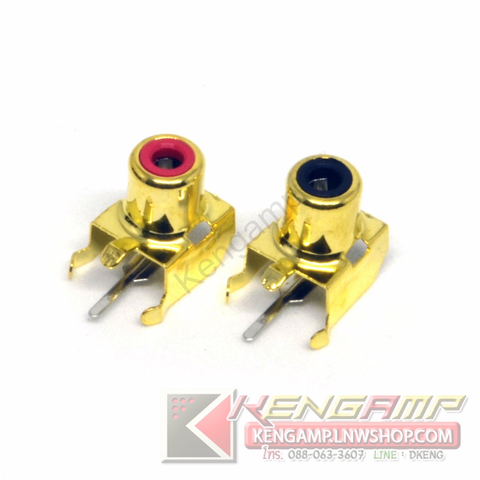 (เลือกสีด้านใน) AV1-8.4-3B Socket RCA 1P ชุบทอง สีแดง-ดำ