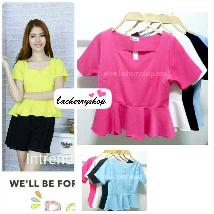 เสื้อแฟชั่น เสื้อทำงาน ผ้าฮานาโกะ สีดำ ดีไซน์สวยเรียบหรู สินค้าคุณภาพ ราคาไม่แพง