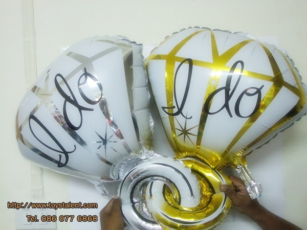 ลูกโป่งฟลอย์ แหวน I Do สีเงิน - I Do Ring Silver Foil Balloon/ Item No. TL-E039