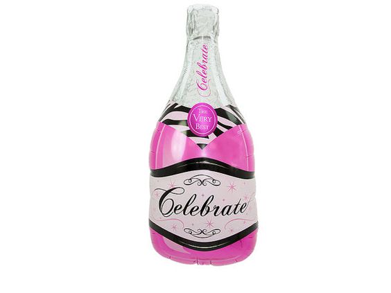 ลูกโป่งฟอลย์ 39" BOTTLE CELEBRATE PINK BUBBLY WINE (PK) / Item No.TQ-15844 แบรนด์ Qualatex