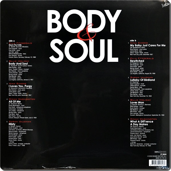 Body & Soul - Legendary Ladies Of Jazz 1Lp New