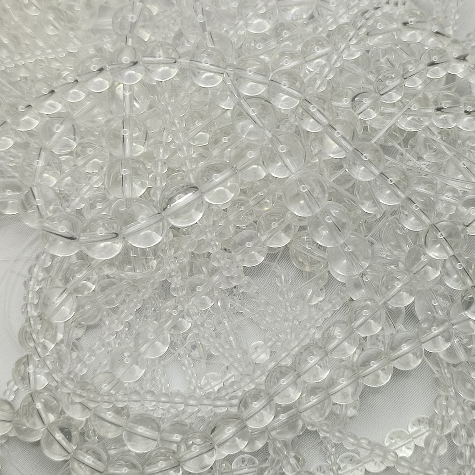 หินควอตซ์ใส หินฟื้นฟูพลัง - เป็นที่ยอมรับ งดงาม พละกำลัง ยาว 37 ซม. - 12 มิล (34 เม็ด)