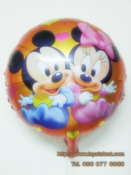 ลูกโป่งฟลอย์ลาย Baby Mickey and Minnie ทรงกลม - / Item No. TL-C011