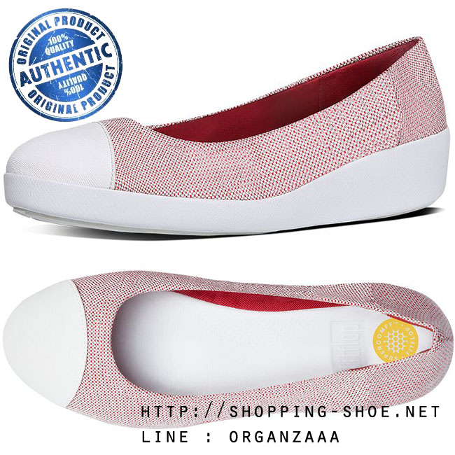 Fitflop F-Pop Ballerina Canvas Red Weave ของแท้ นำเข้าจาก USA และ UK