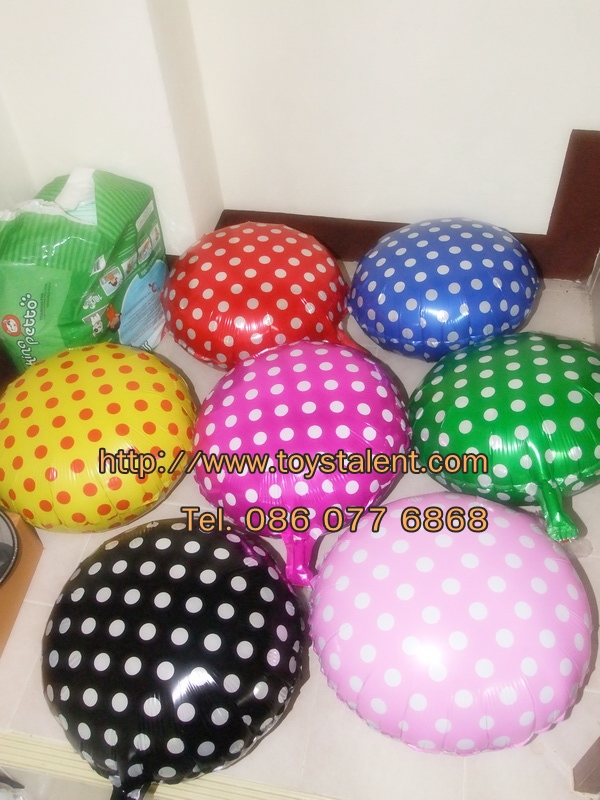 ลูกโป่งฟลอย์ทรงกลม Polk Dot จุดเล็กสีเขียวไซส์ 18 นิ้ว - Round Shape Balloon Small Polka Dot Green 18" / Item No. TL-G034 สำเนา