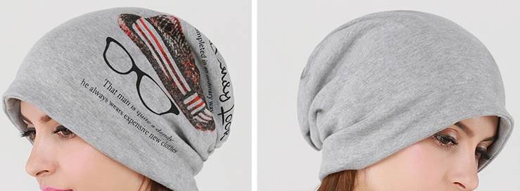 หมวกผ้า หมวกคลุม ผ้าพันคอ 2สไตล์ฮิพฮอพ ลายกราฟิค วินเทจ คอตตอน ใส่สบาย (เทาเข้ม เทาอ่อน เบจ ดำ)