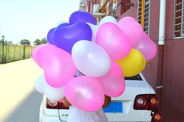 ลูกโป่งหัวใจเนื้อมุก สีชมพูอ่อน ไซส์ 12 นิ้ว แพ็คละ 10 ใบ (Heart Shape Balloon-Pearl Light Pink Color)