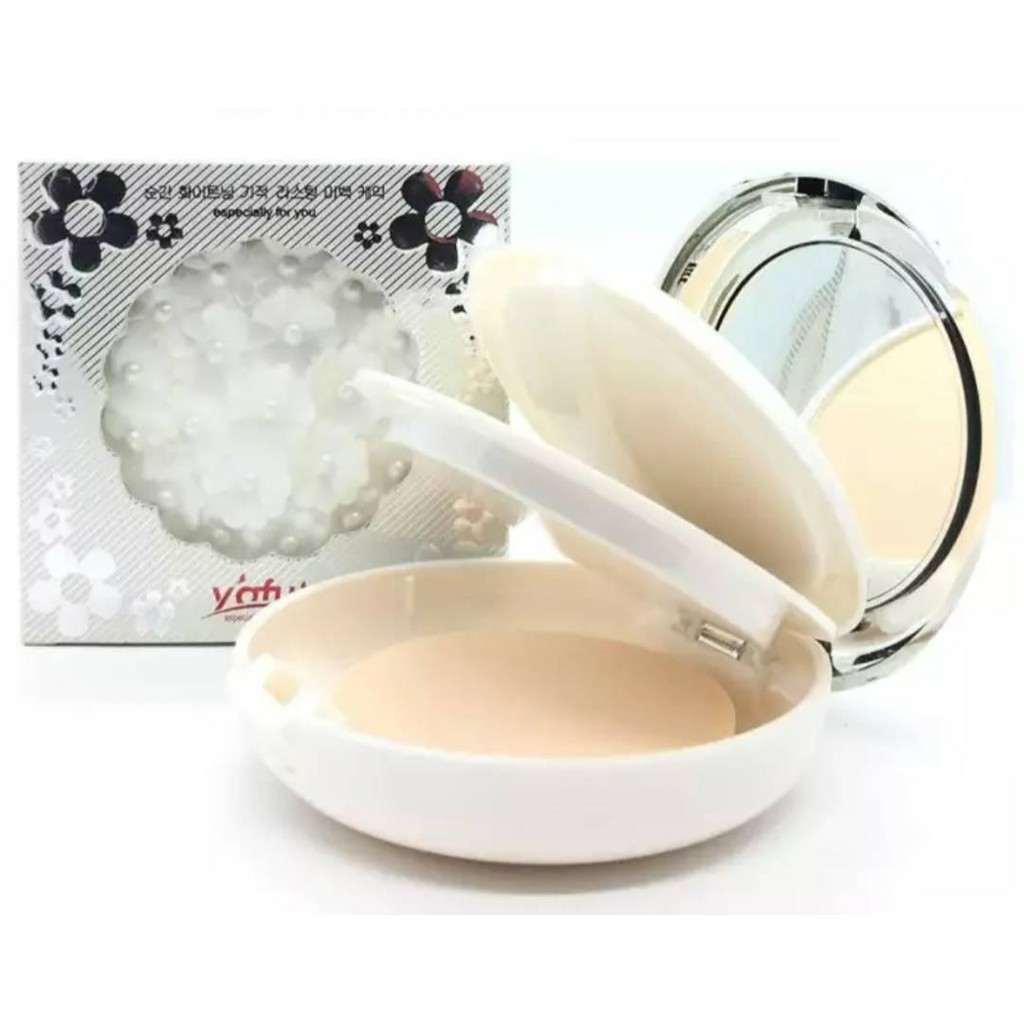 แป้งยาฟู ตลับดอกไม้ แป้ง2 ชั้น Yafu-Especially For You ตลับดอกไม้สีเงิน ของแท้100%