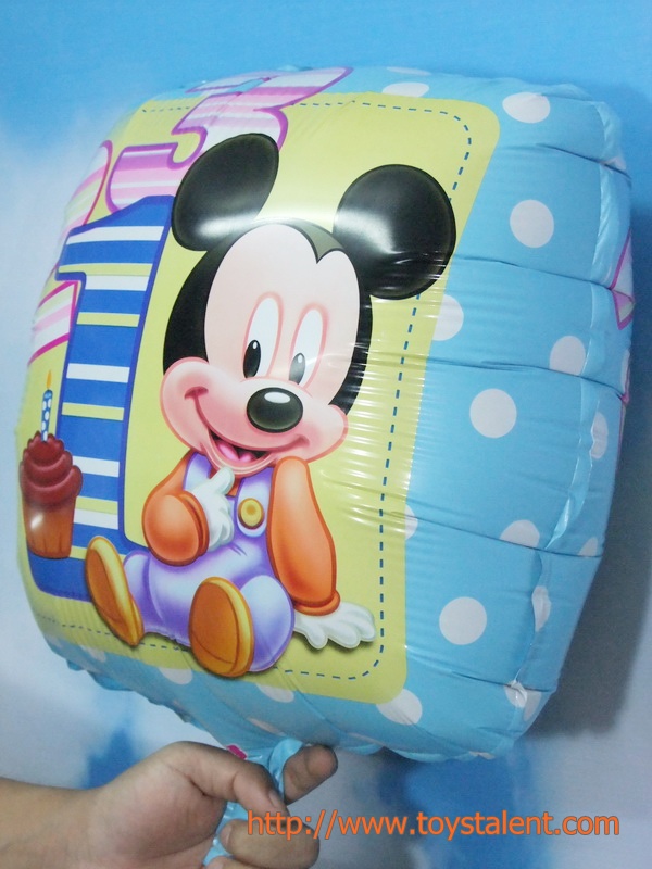 ลูกโป่งฟลอย์ทรงสี่เหลี่ยม Baby Mickey Mouse คัพเค้ก - Baby Mickey Mouse Cupcake Square Shape Foil Balloon/Item No.TL-D048