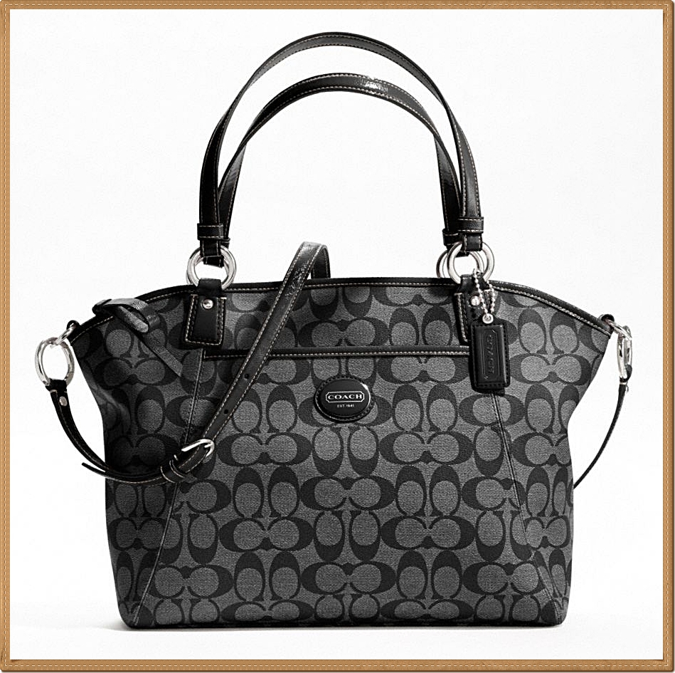 Coach Peyton Pocket Tote 19816 - Silver / Black / Grey