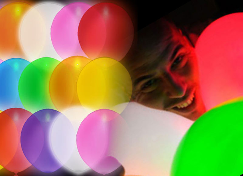 ลูกโป่ง LED สีขาว แพ็ค 5 ชิ้น ไฟสลับสี RGB mode (LED White Balloon - LED RGB Mode)