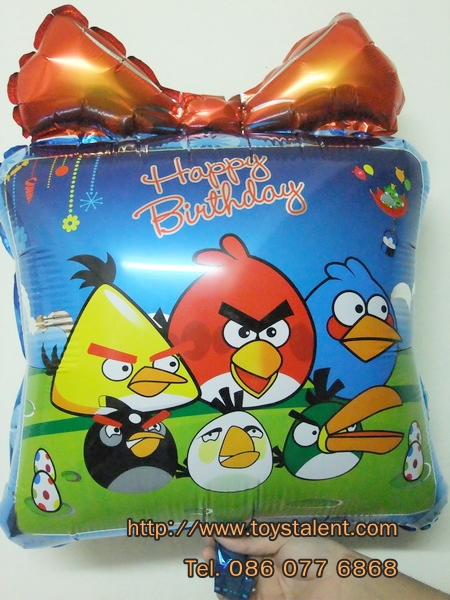 ลูกโป่งฟลอย์ Happy Birthday Angry Bird - Foil Balloon Happy Birthday Angry Bird / Item No. TL-D039