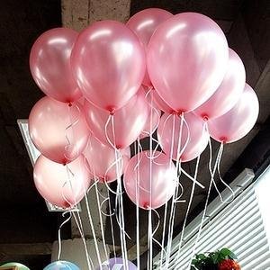 ลูกโป่งกลมเนื้อมุก สีชมพูอ่อน(อมโอรส) ไซส์ 12 นิ้ว แพ็คละ 10 ใบ (Round Balloons Size 12" - Pearl Light Pink Color)